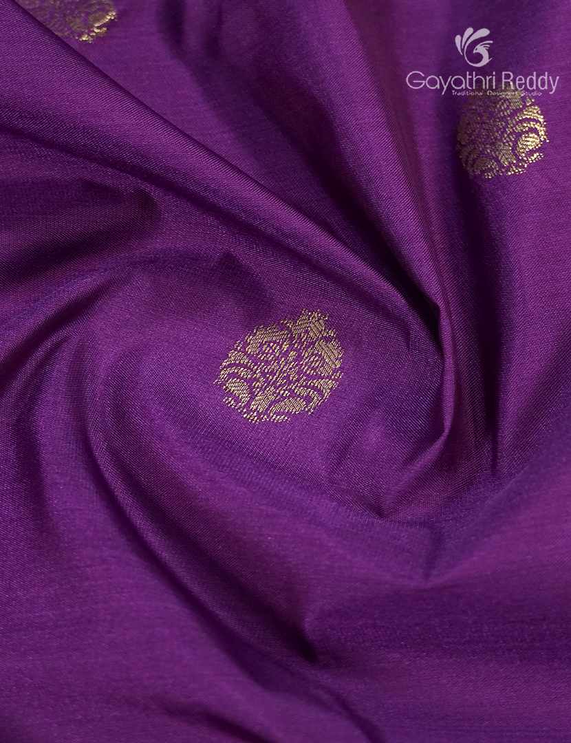 Semi Kanchipuram Silk Saree in Violet