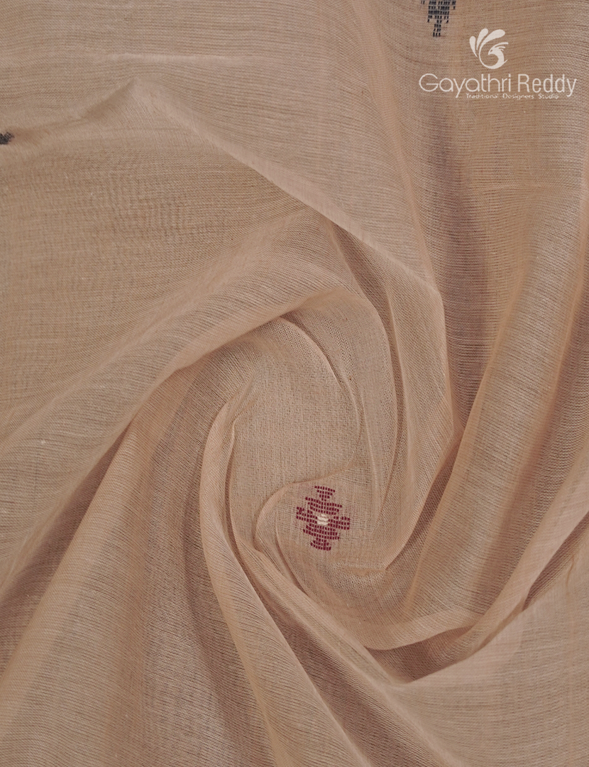 Jamdani Cotton Saree in Wheat