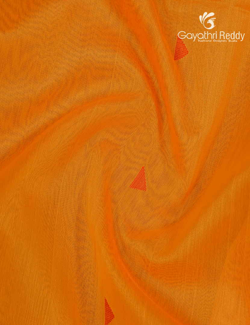 Pure Chanderi Sico Saree in Golden Yellow