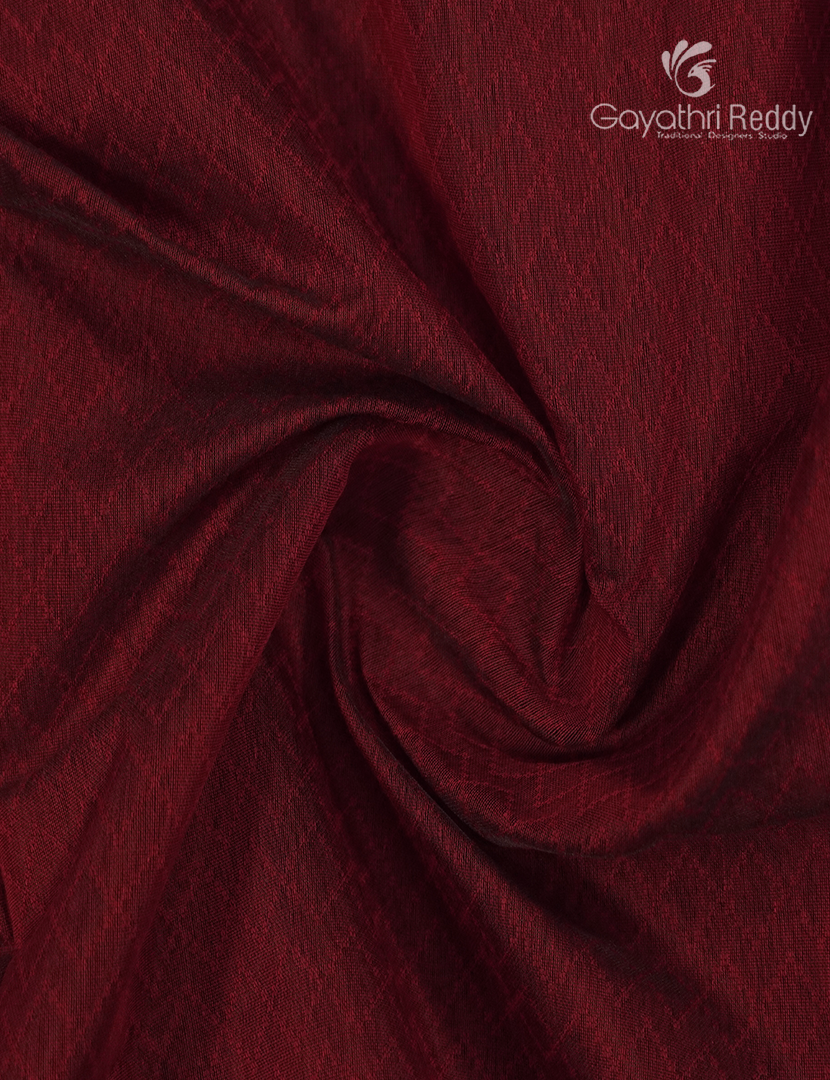 Semi Ikat Sico Saree in Maroon Red