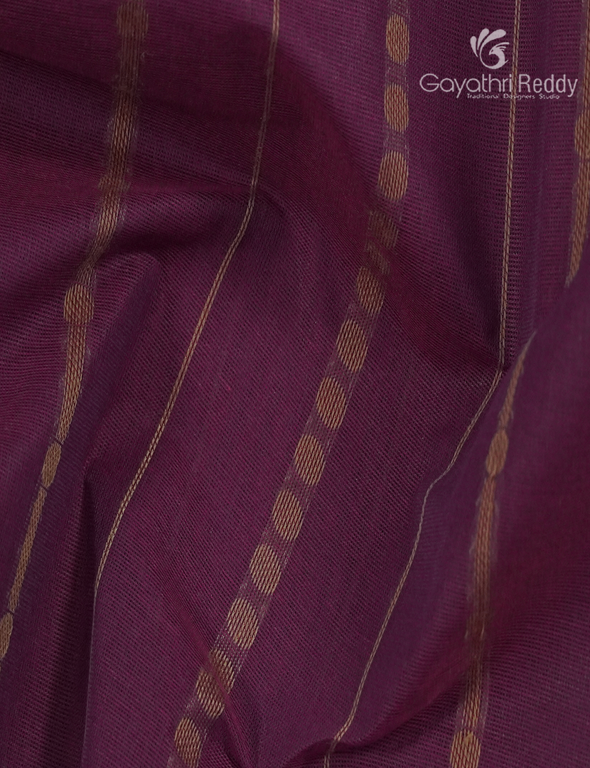 Pure Kanchi Cotton Saree in Deep Jamun