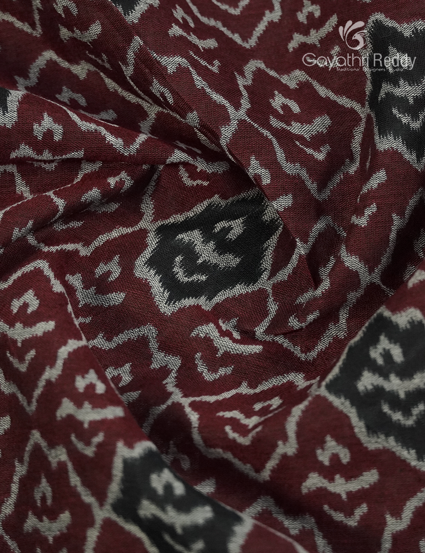 Vidharbha Cotton Saree in Maroon and Black