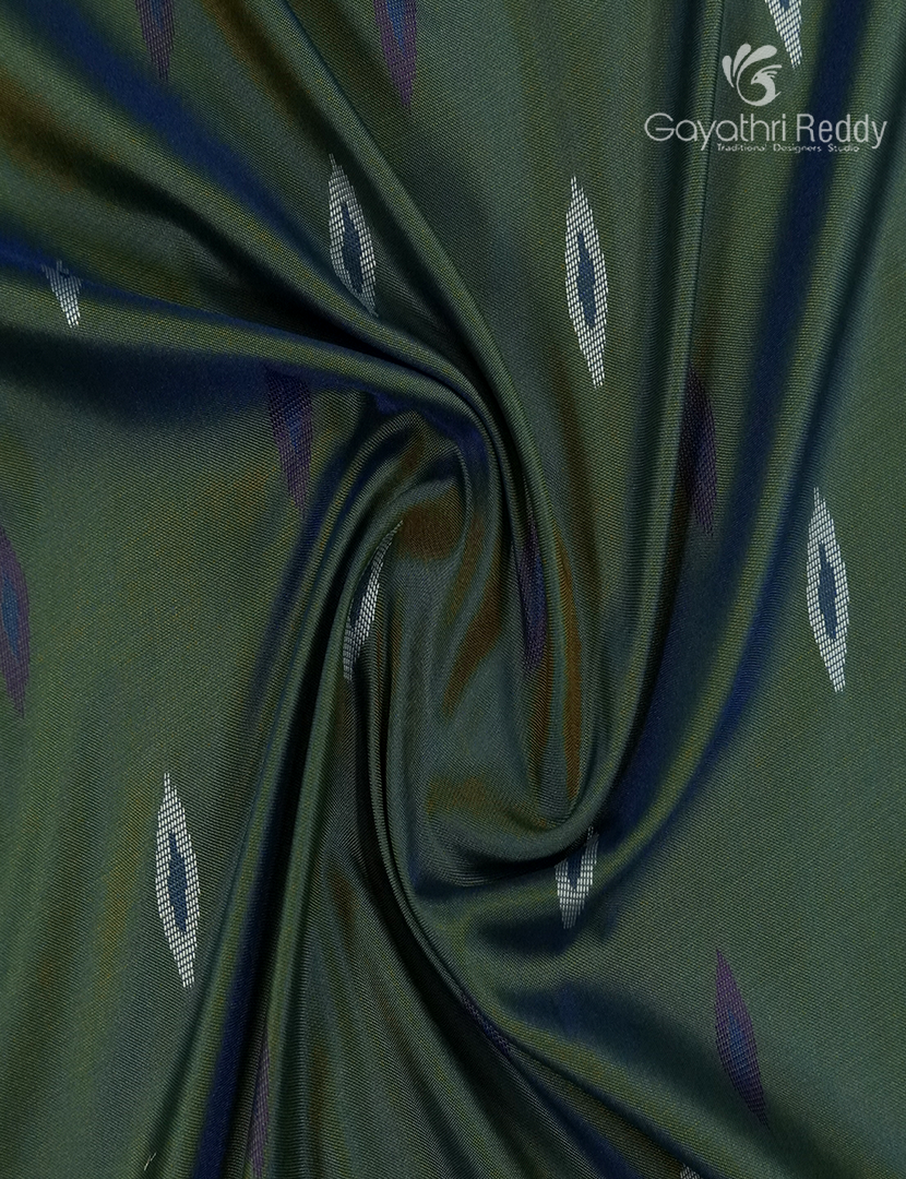 Semi Kanchipuram Art Silk Saree in Deep Olive Green and Purple