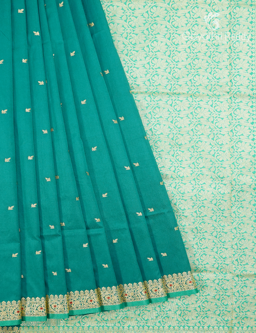 Semi Katan Silk Saree in Turquoise