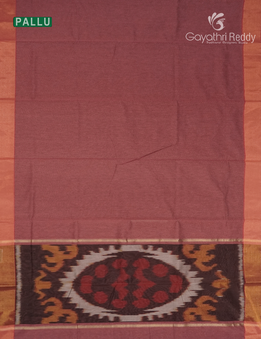 Semi Ikat Sico Saree in Peach