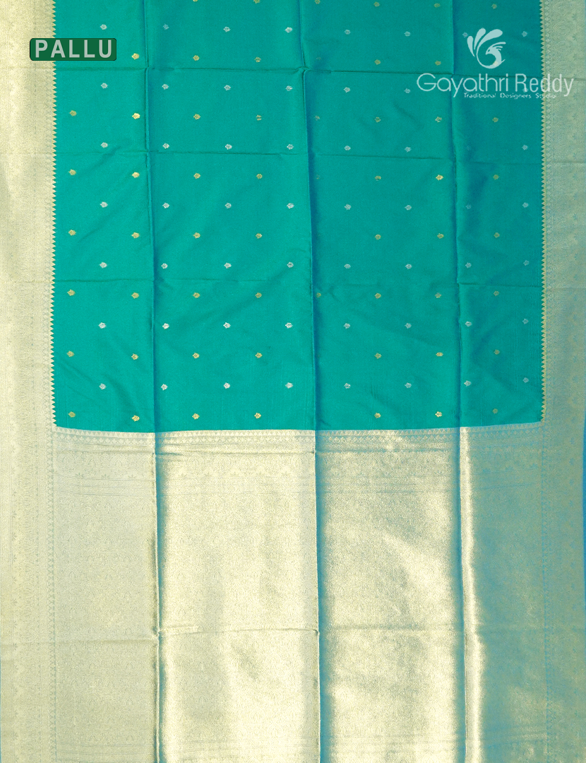 Semi Kanchipuram Art Silk Saree in Rama Green