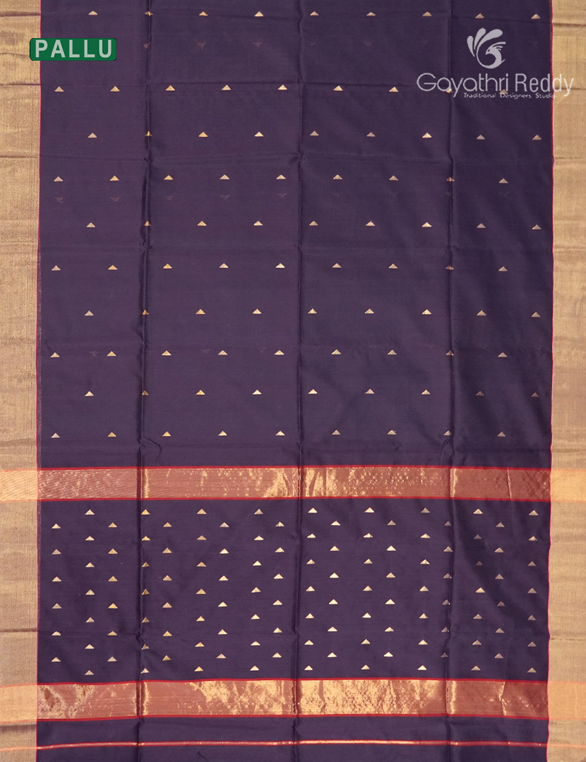 Pure Chanderi Sico Saree in Aubergine