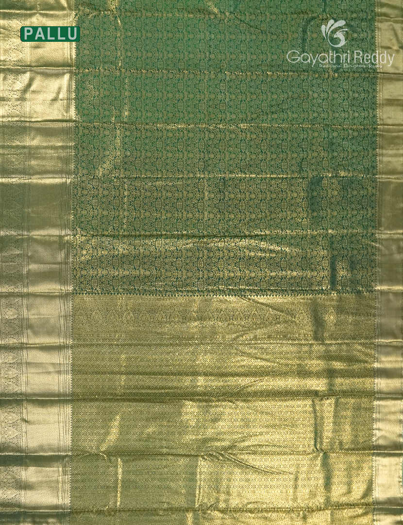 Semi Kanchipuram Silk Saree in Bottle Green
