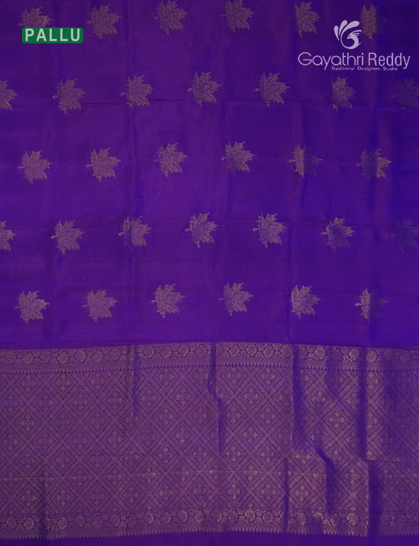 Pure Kanchipuram Silk  Saree in Purple ( Butta Style )