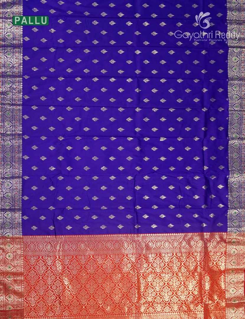 Semi Banaras Katan Silk Saree in Deep Blue