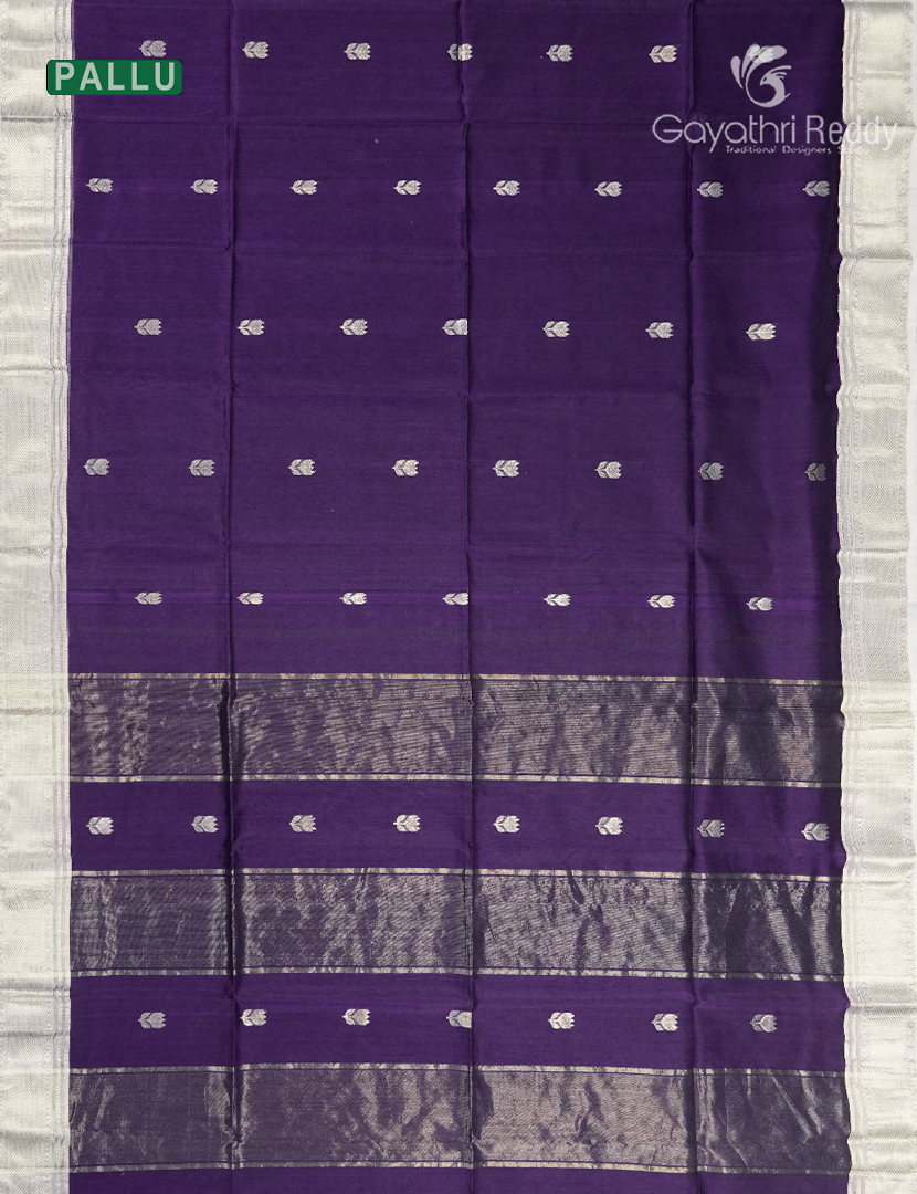 Pure Chanderi Sico Sareein Deep Violet
