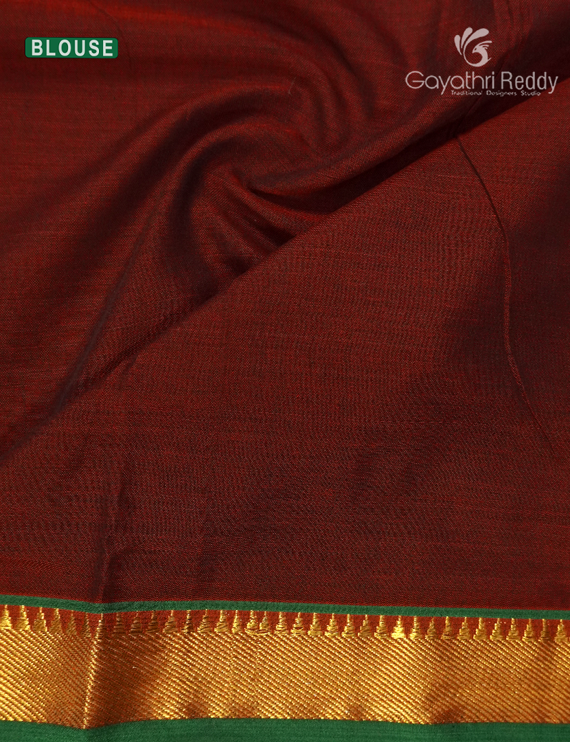Pure Narayanpet Cotton Saree in Maroon