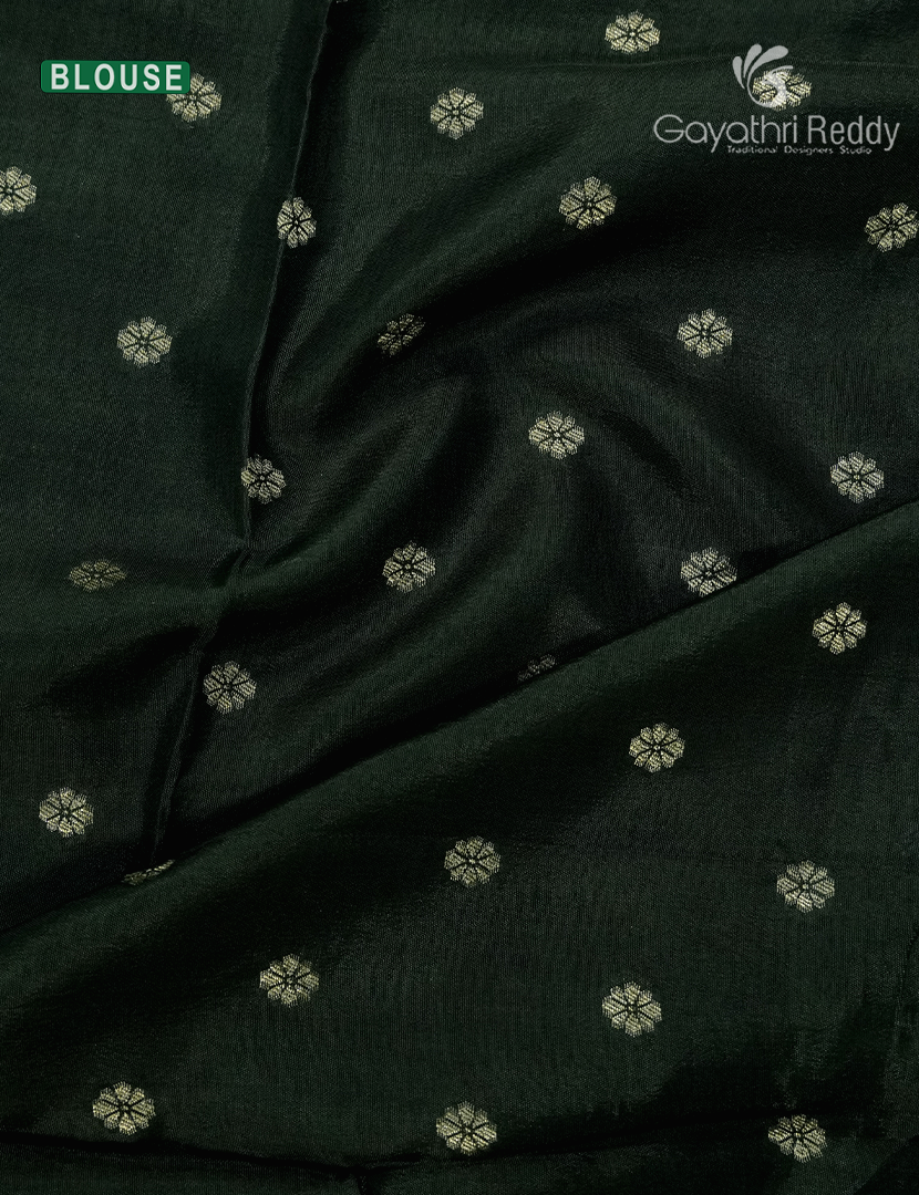 Semi Mysore Crepe Saree in Yellow and Moss Green
