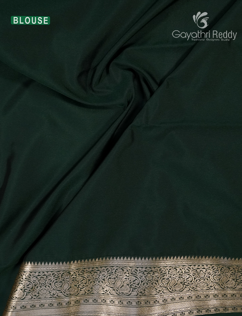 Soft Silk Saree in Deep Maroon and Deep Green