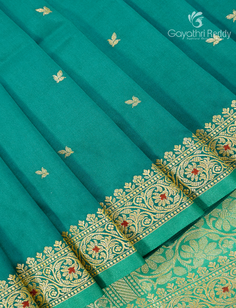Semi Katan Silk Saree in Turquoise