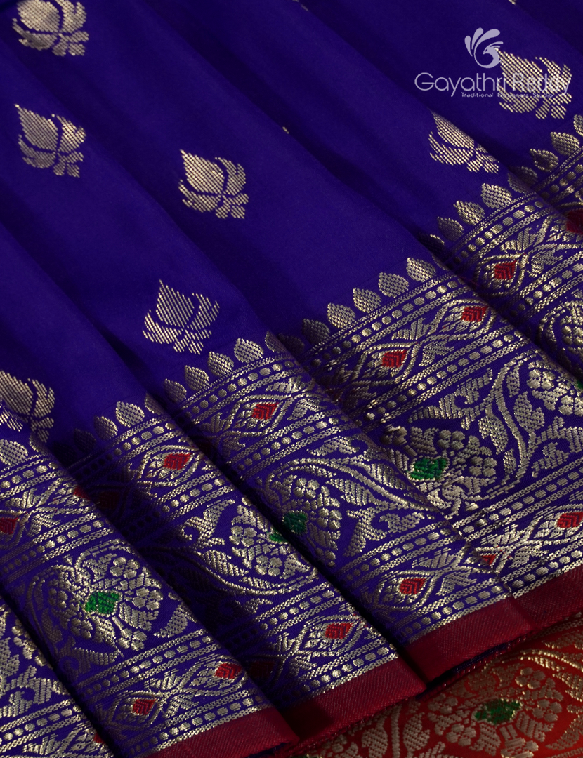 Semi Banaras Katan Silk Saree in Deep Blue