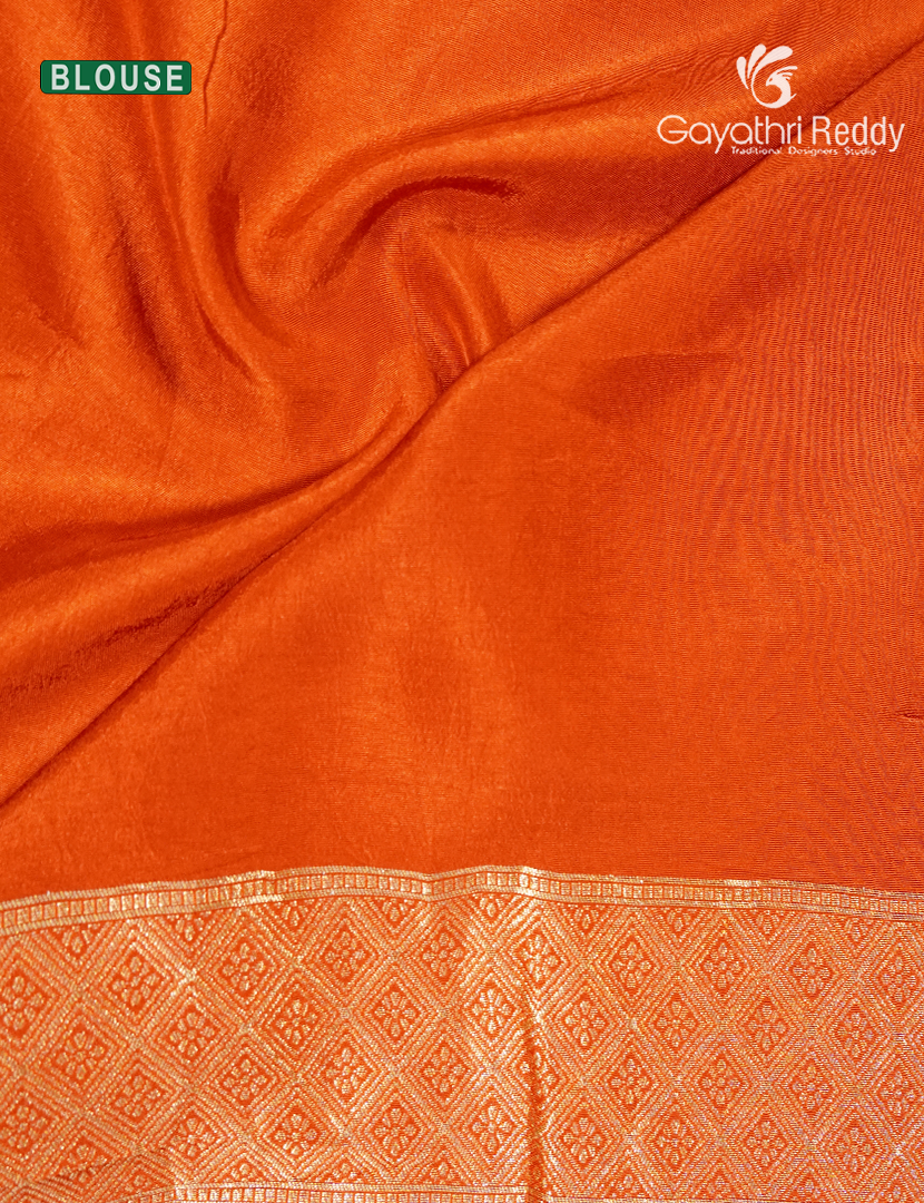 Semi Dola Fancy Saree in Apricot Orange