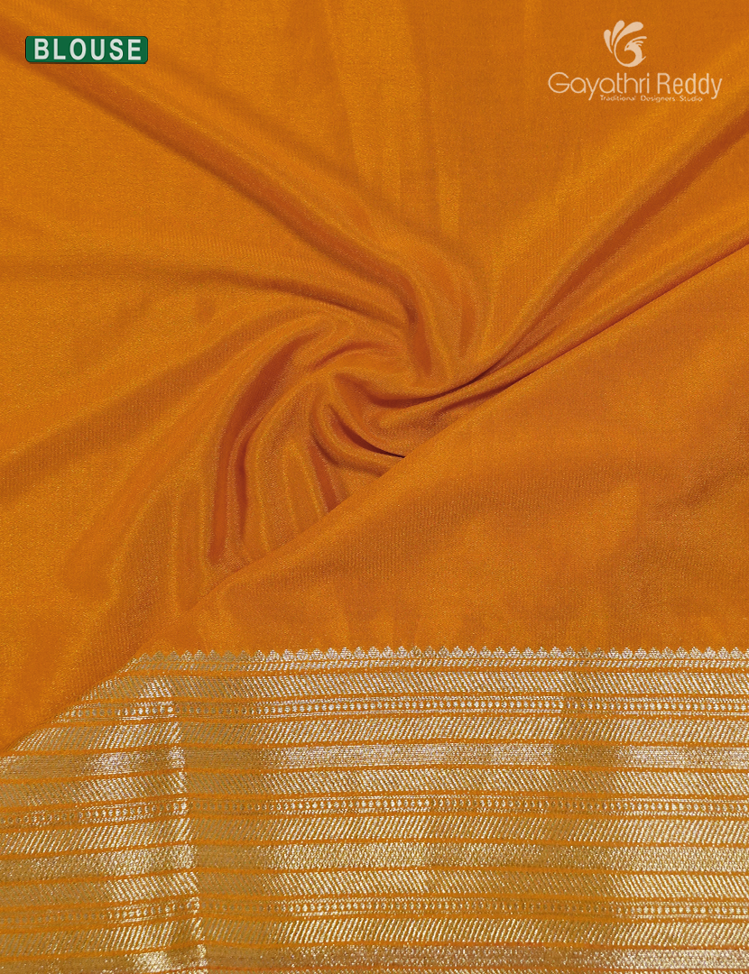 Semi Mysore Crepe Saree in Yellow