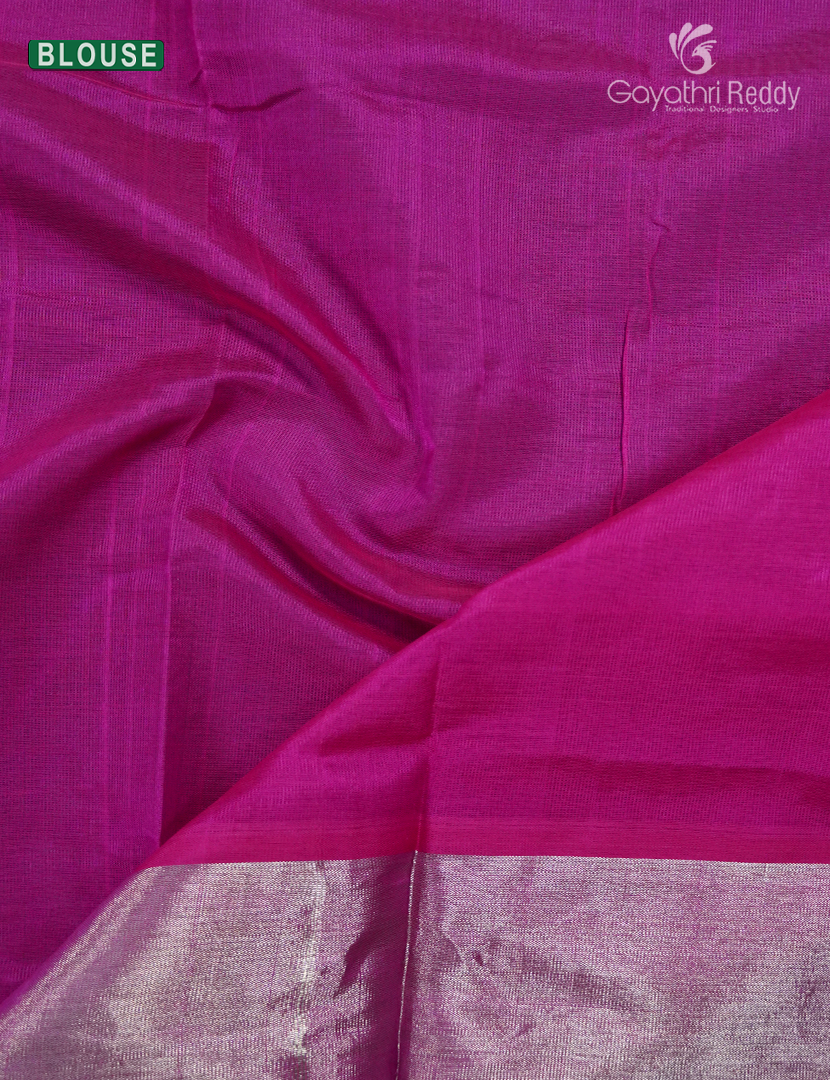 Pure Arani Sico Saree in Royal Blue and Pink