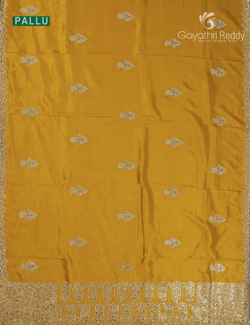 Semi Dupion Silk Saree  in Yellow