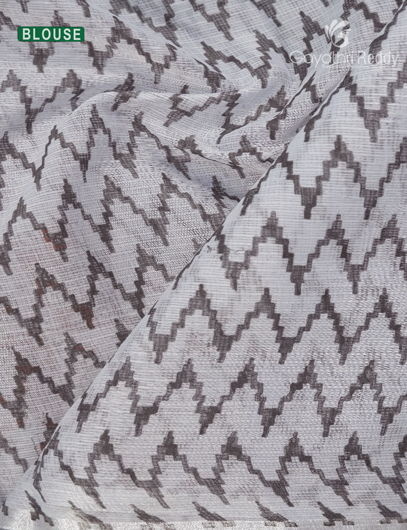 Kota Printed Saree in Off White