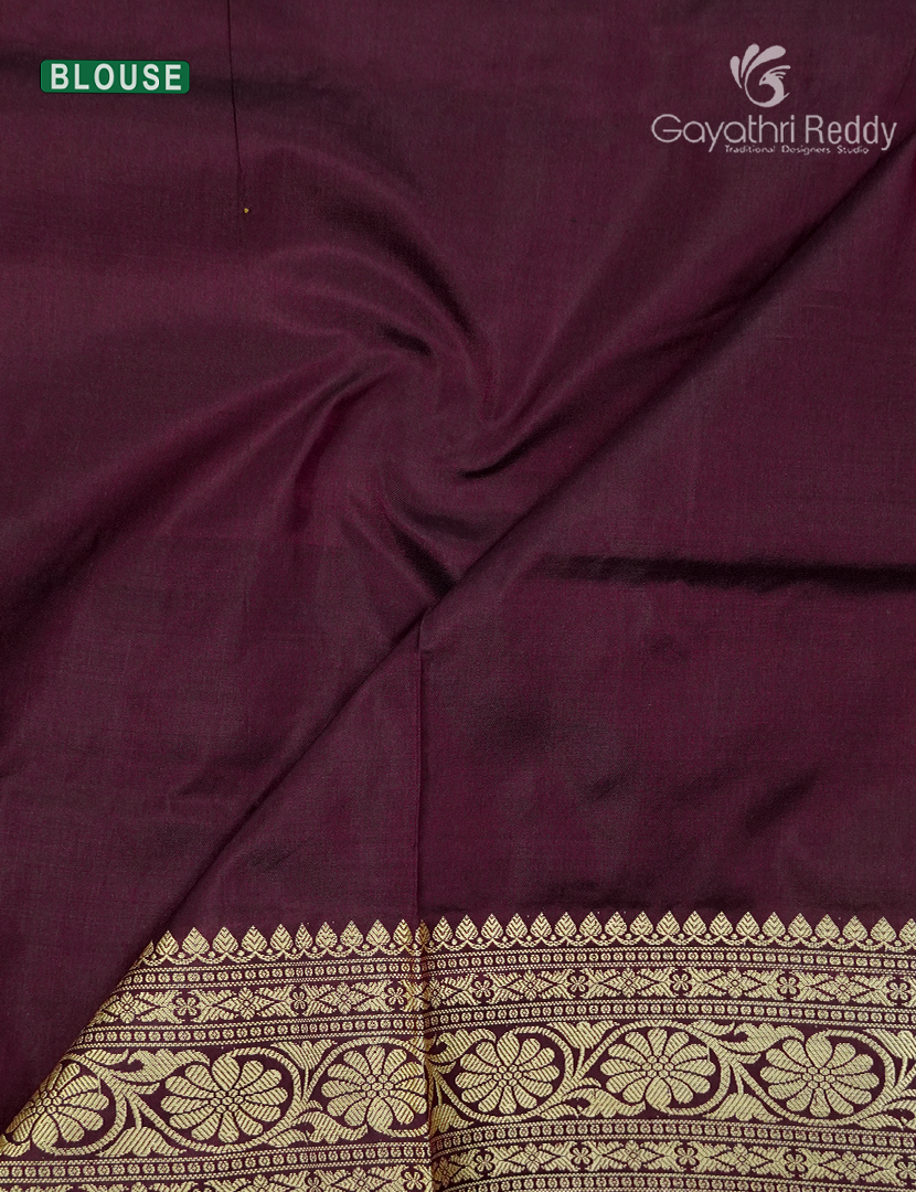 Pure Banaras Katan Silk Saree in Deep Brown