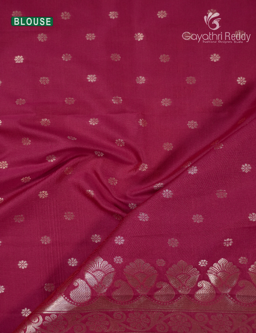 Semi Kanchipuram Art Silk Saree in Ruby Pink