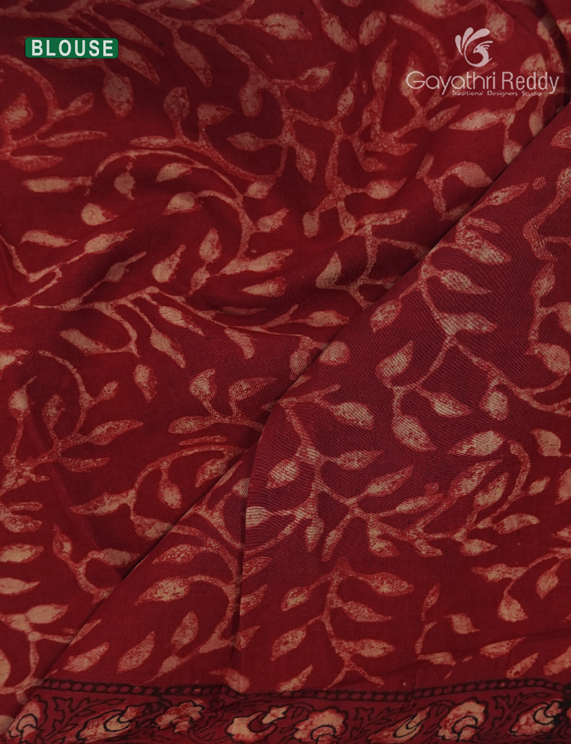 Pure Modal Silk Fancy Saree in Rust Red