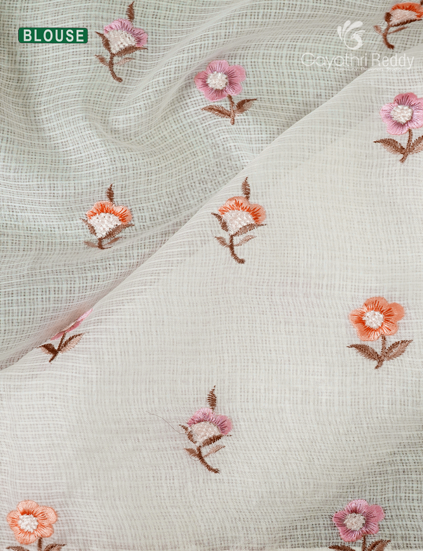 Kota Fancy Saree in Off-White