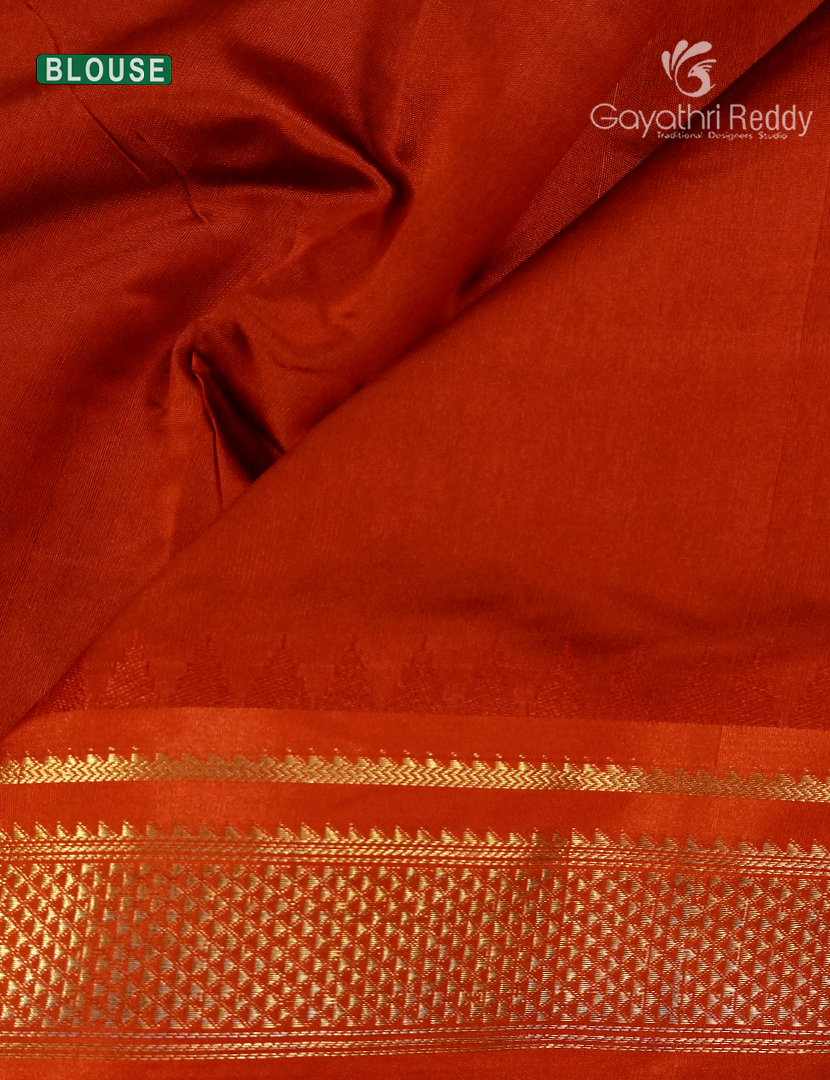 Semi Gadwal Saree in Deep Peacock Blue