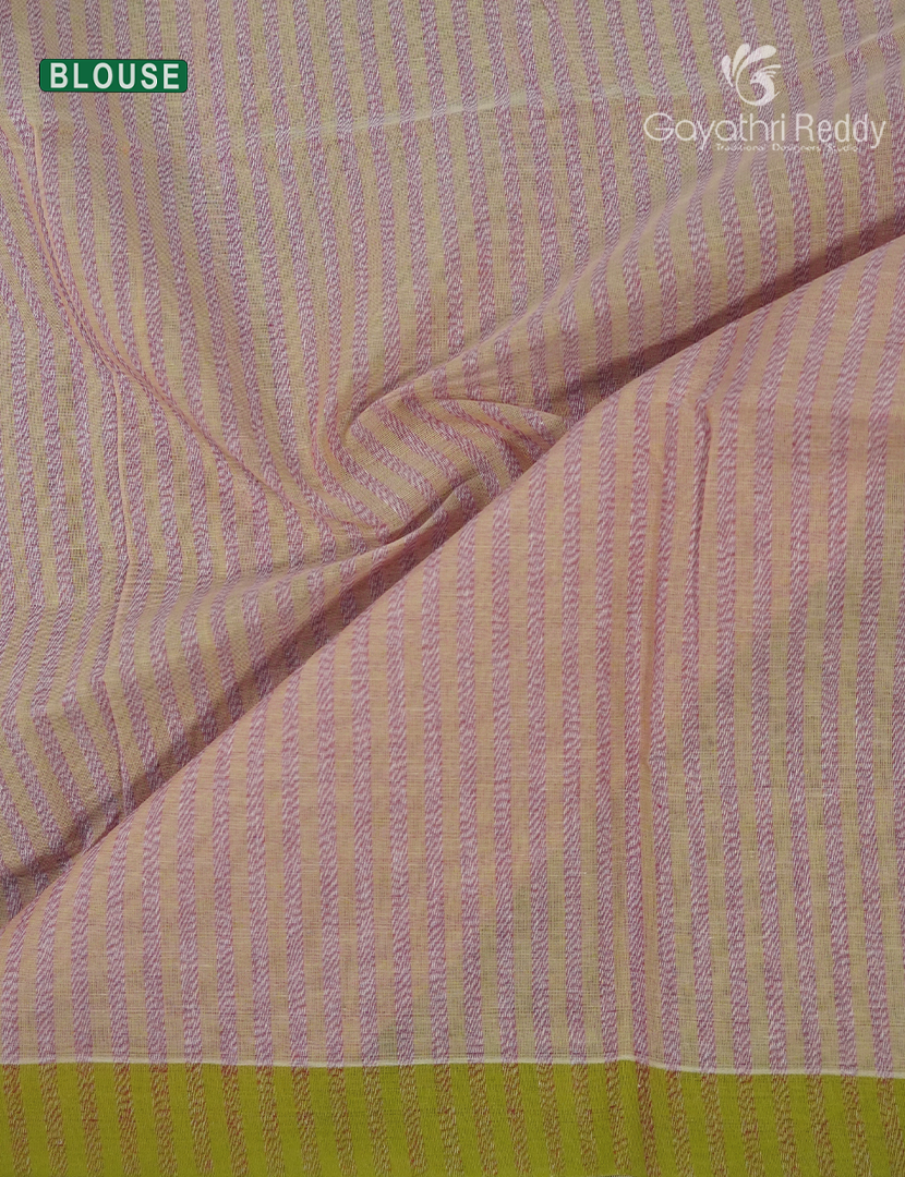 Pure Handloom Cotton Saree in Light Baby Pink