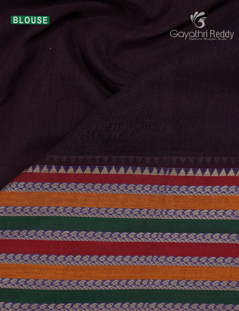 Pure Narayanpet Cotton Saree in Deep Plum