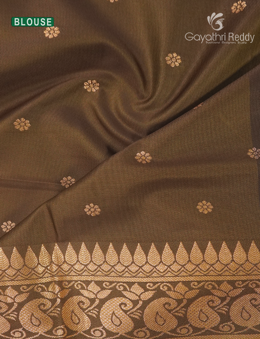 Semi Kanchipuram Art Silk Saree in Mustard