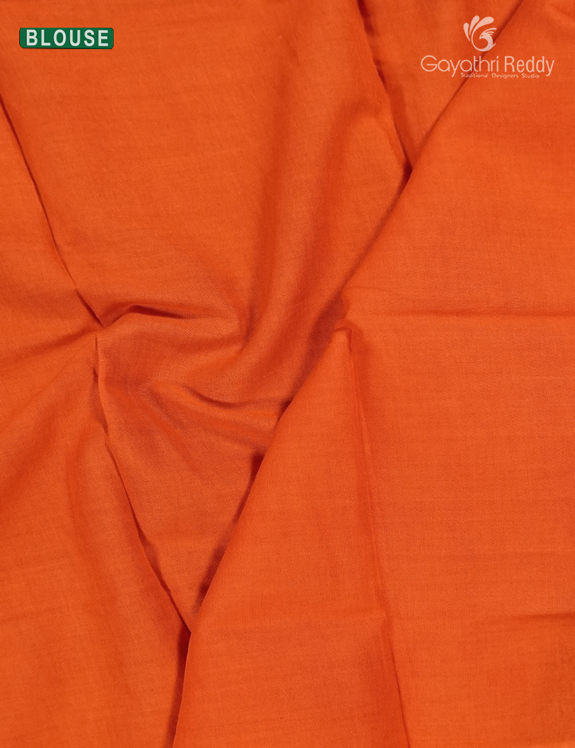 Premium Quality Cotton Kota Saree in Brown and Orange
