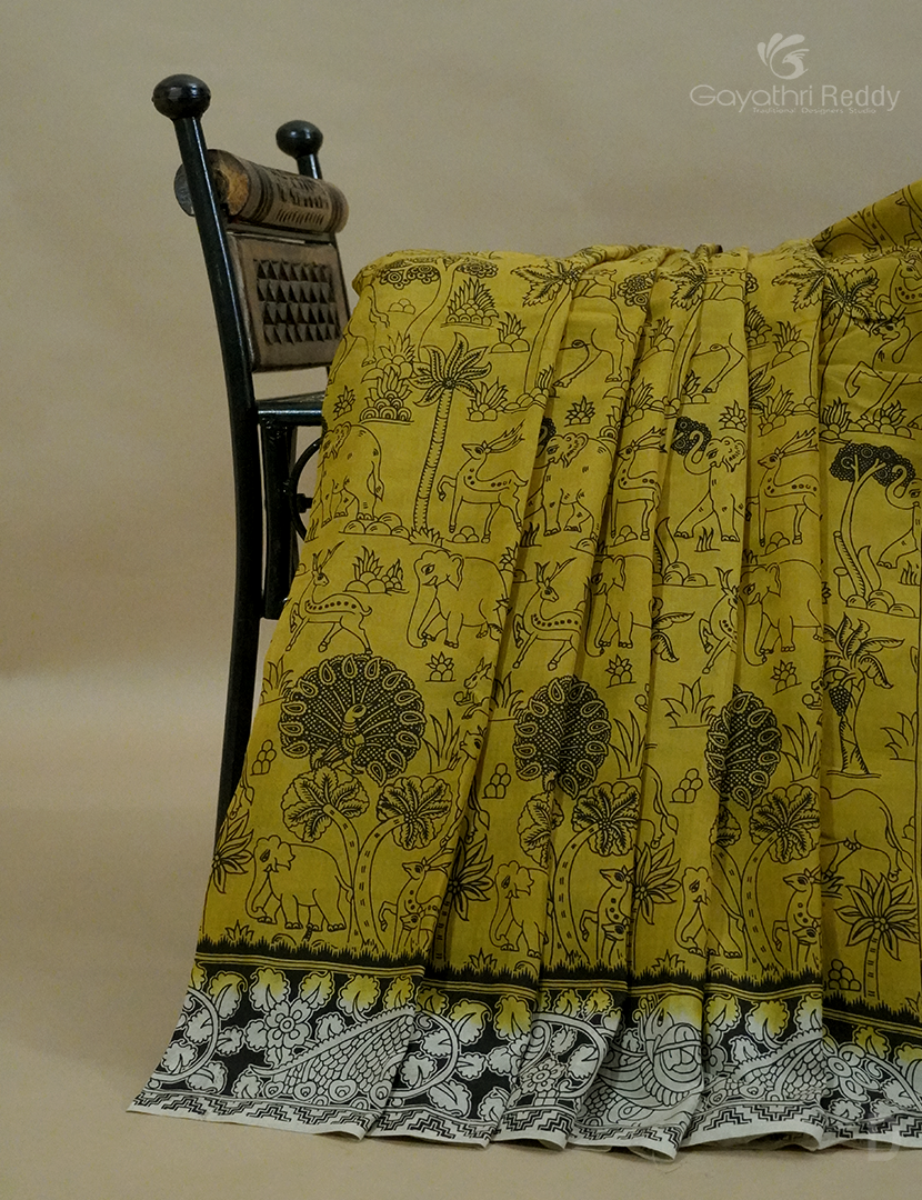 PURE KALAMKARI  KADI  SILK -KKS4