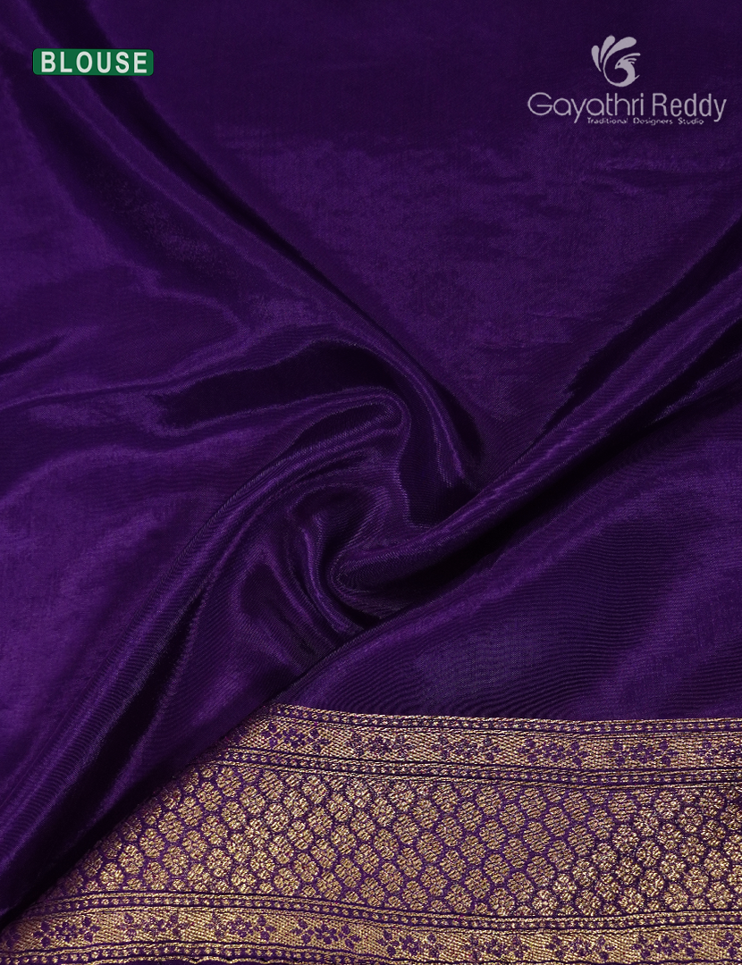 Pure Satin Silk Saree in Purple