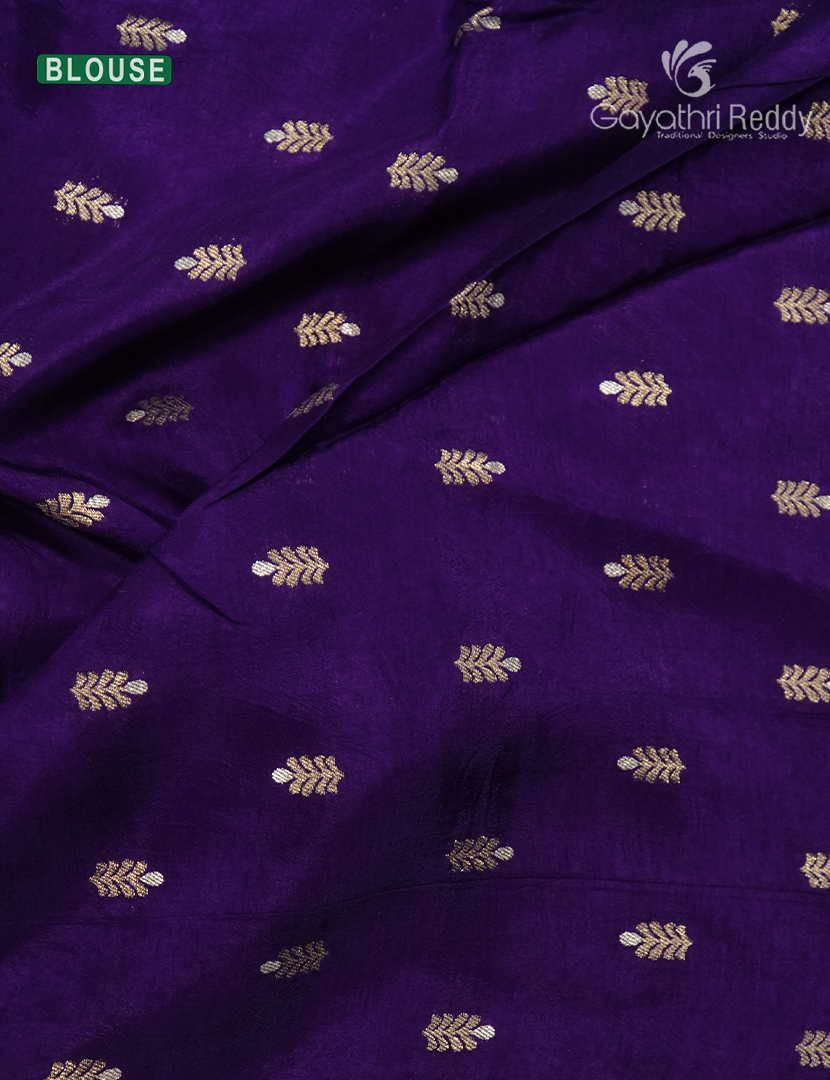 Semi Mysore Crepe Saree in Deep Purple