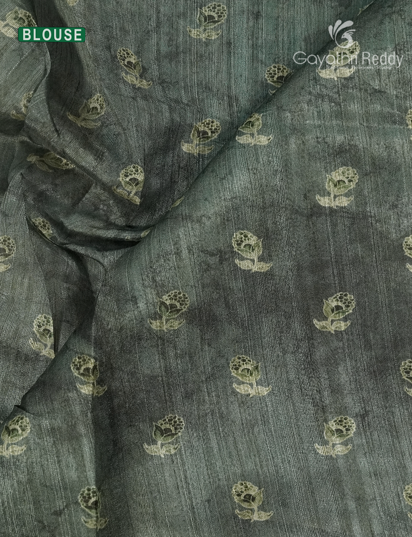 Semi Tussar Saree in Cream and Grey