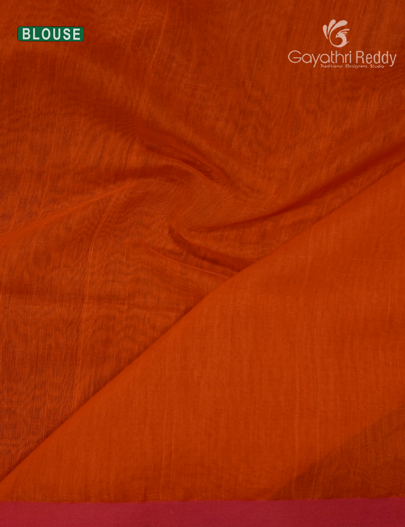 Pure Jamdani Kora Saree in Orange