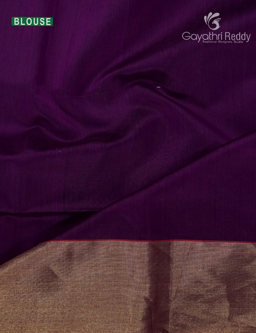 Pure Chanderi Sico Saree in Deep Purple