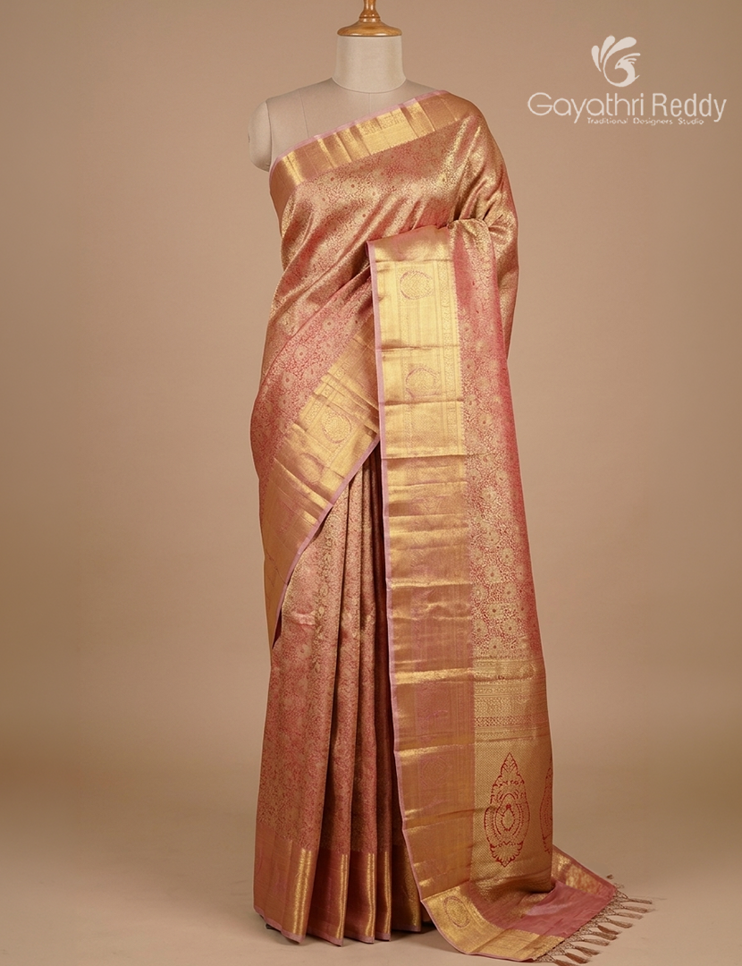 Semi Kanchipuram Silk Saree in Baby Peach