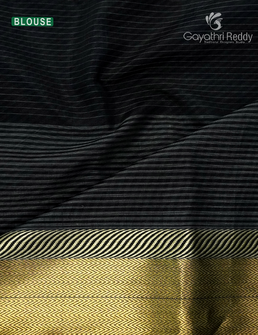 Pure Chanderi Sico Saree in Lavender and Black