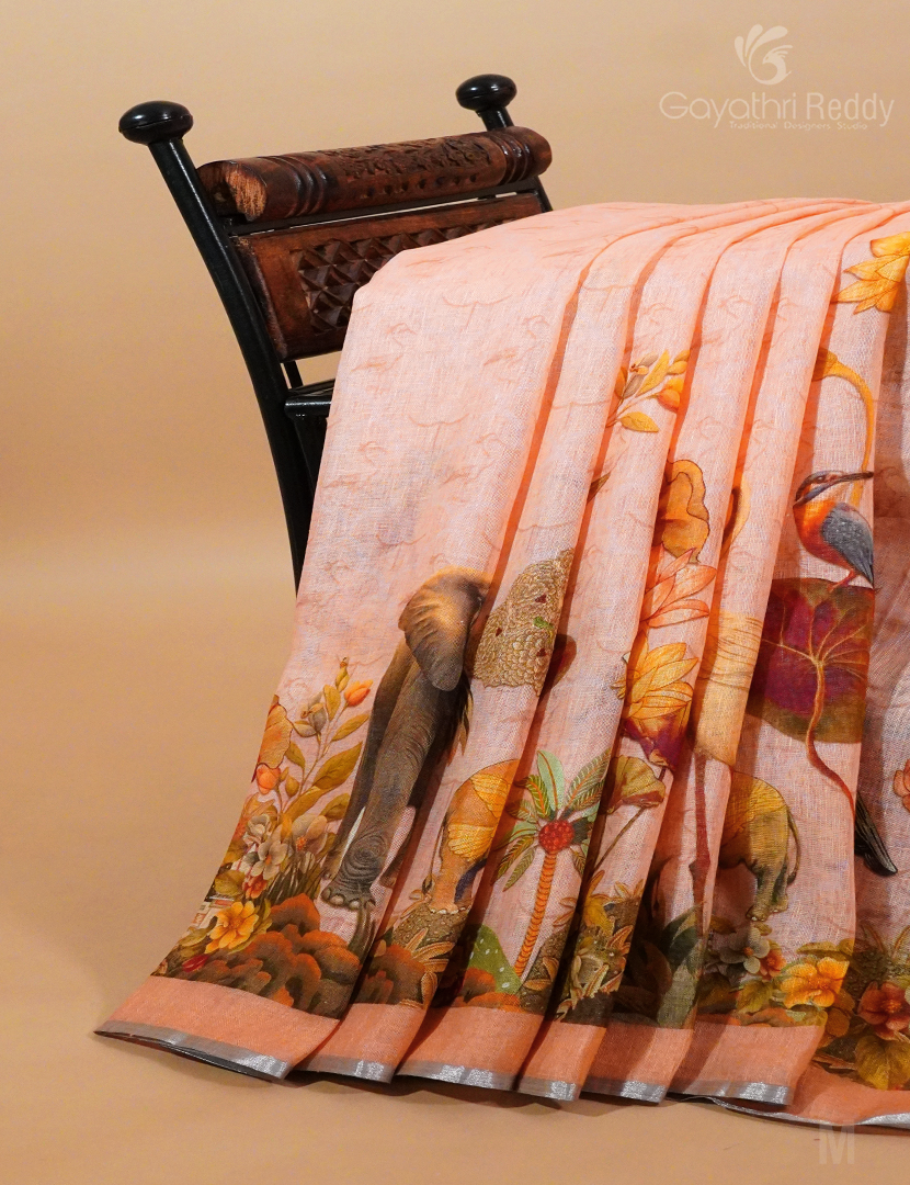 PURE LINEN SAREE-L1319