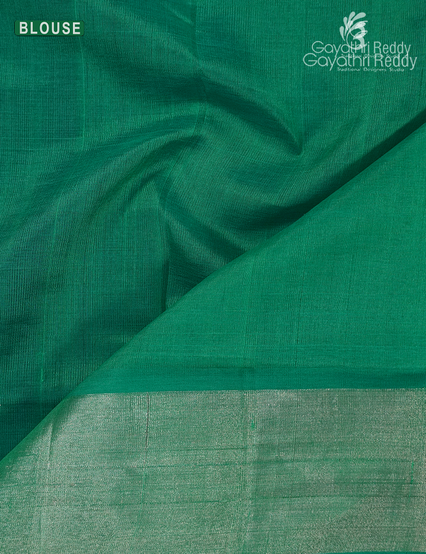 Pure Arani Sico Saree in Deep  Violet and Sea Green