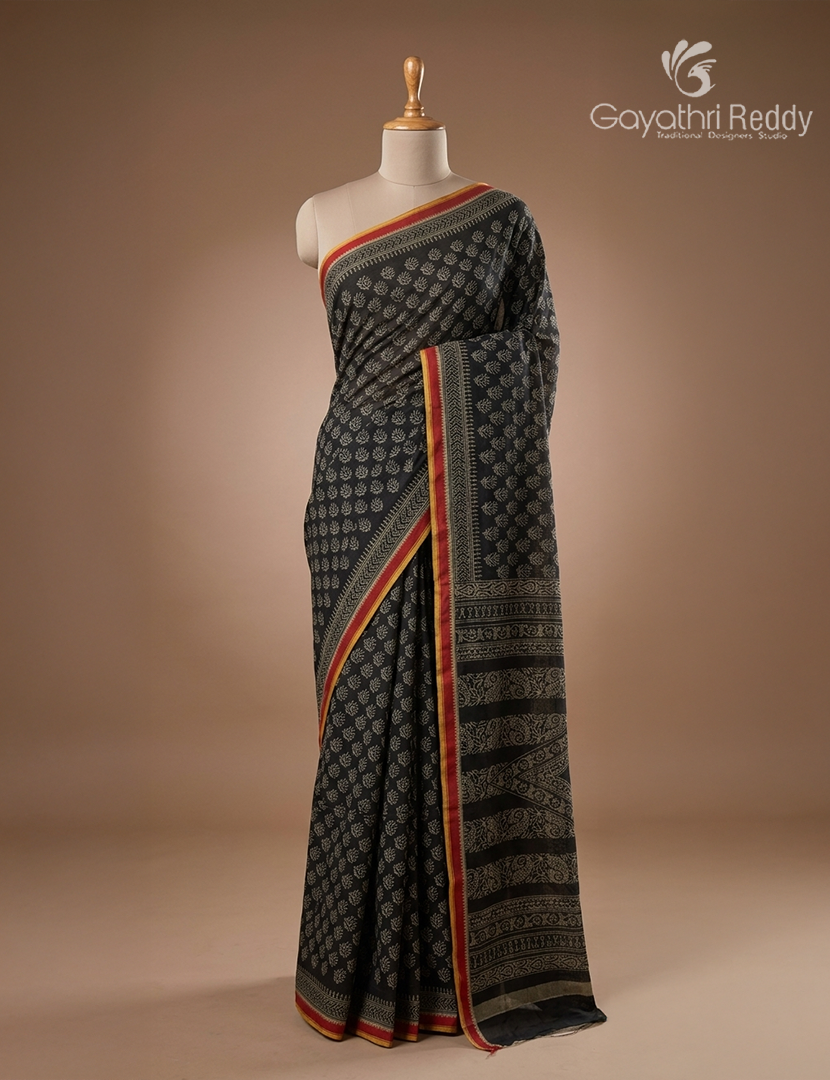 Vidharbha Cotton Saree in Black