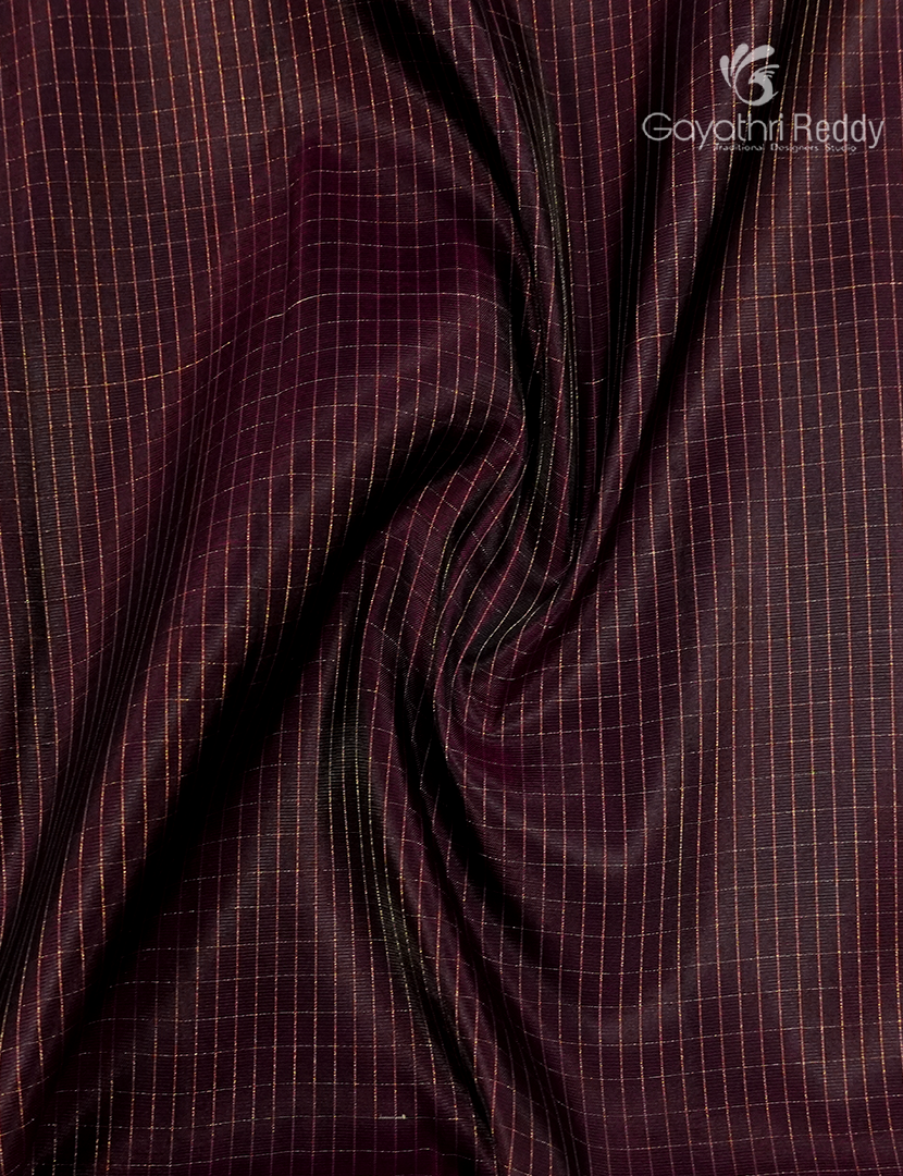 Pure Kanchipuram Silk Saree in Deep Brown and Dry Mehendi  (Light Weight)-KP8790