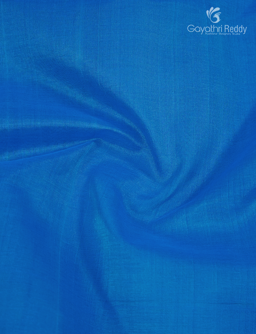 Pure Arani Sico Saree in Deep Cloud blue and Pinkish Red