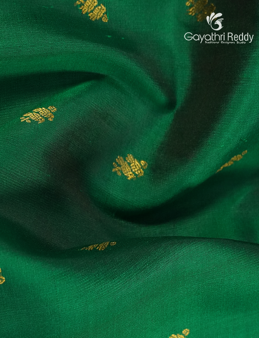 Pure Gadwal Silk Saree in Mango Green and Parrot Green