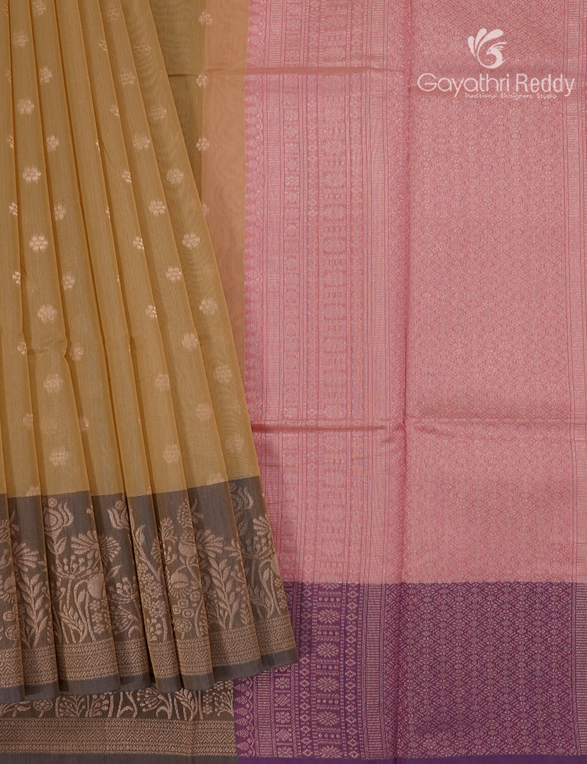 Kanchipuram Sico Saree in Mustard