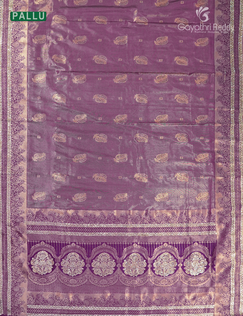 Semi Kanchipuram Silk Fancy Saree in Jamun